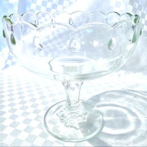 Vintage pressed glass bowl with teardrops accents
